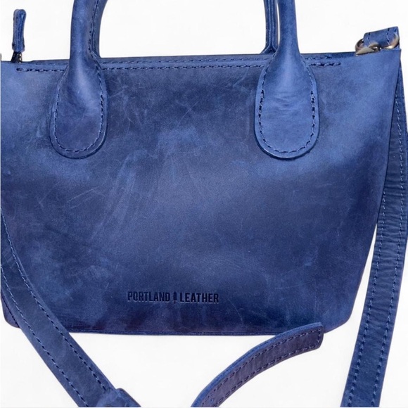 Portland Leather Navy Satchel - Picture 9 of 10